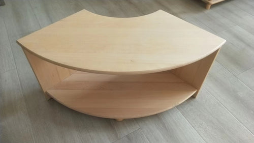 2-Tier Fan-Shaped Cabinet - Montessori classroom furniture in beech