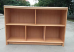 3-Tier 5-Bay Cabinet with Back Panel - Montessori classroom furniture in beech