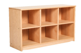 3-Tier 6-Bay Divided Cabinet - Montessori classroom furniture in beech