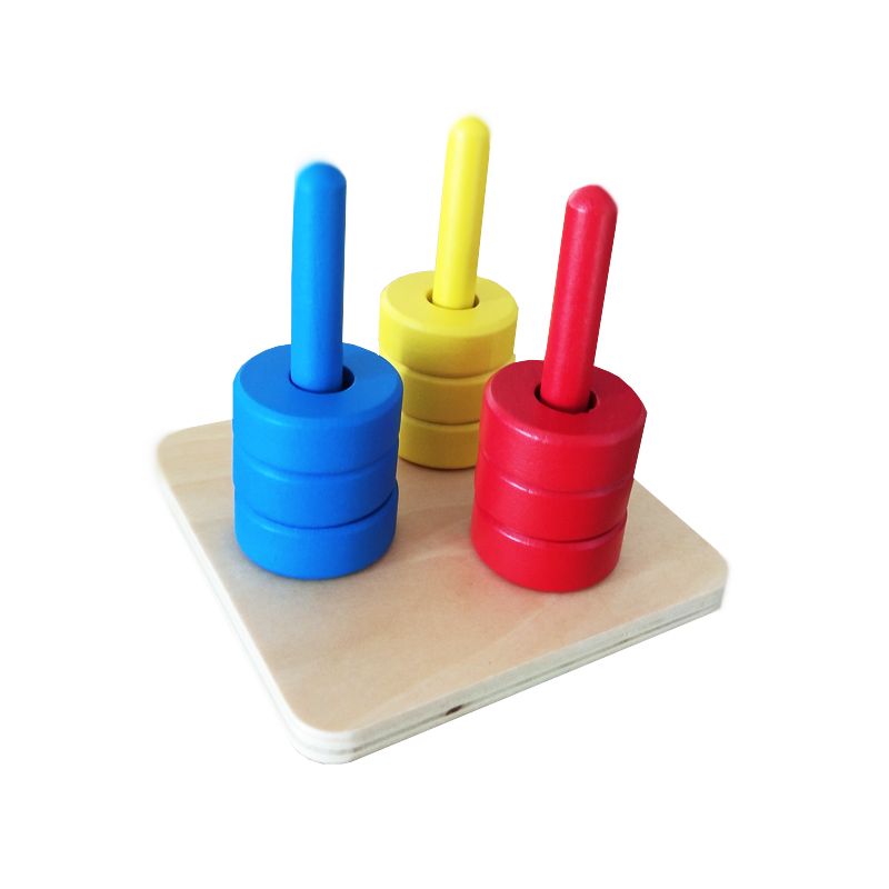 Coloured Discs on 3 Dowels