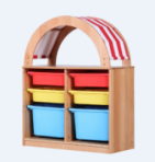 Arched-Top Toy Cabinet - Montessori classroom furniture in beech