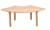 Fan-Shaped Table (Cylindrical Legs) - Montessori classroom furniture in beech