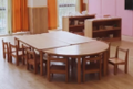 Half-Round Table - Montessori classroom furniture in beech
