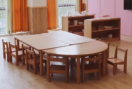 Half-Round Table - Montessori classroom furniture in beech