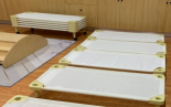 Mesh Stacking Bed - Montessori classroom furniture in beech
