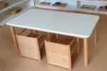 Mixed-Color Rectangular Table - Montessori classroom furniture in beech