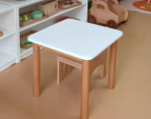 Mixed-Color Square Table - Montessori classroom furniture in beech